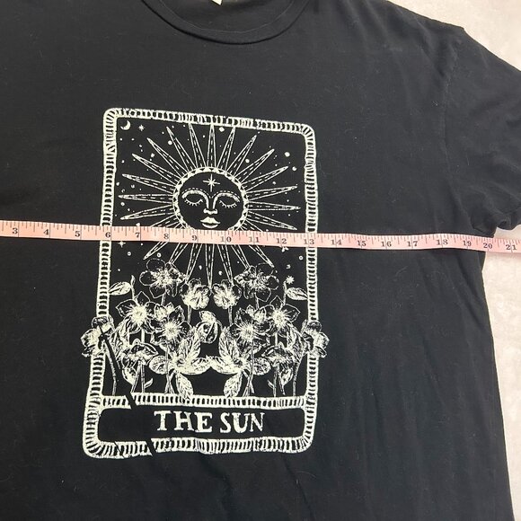 Black Women T Shirt Bohme Medium Graphic Tee Sun Tarot Card - Picture 6 of 8